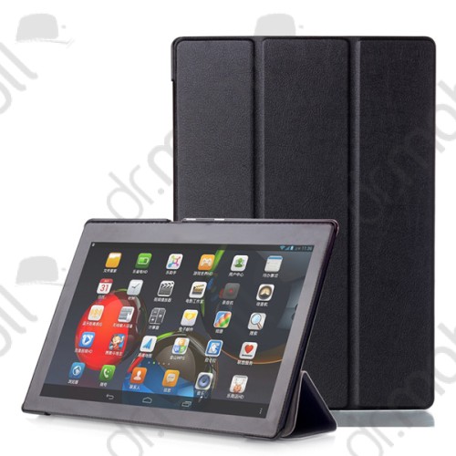 Tok álló bőr Huawei Mediapad T3 10 LTE, T3 10 WIFI TRIFOLD hajtojatós (flip, oldalra nyíló, asztali tartó funkció, mágnes zár) fekete